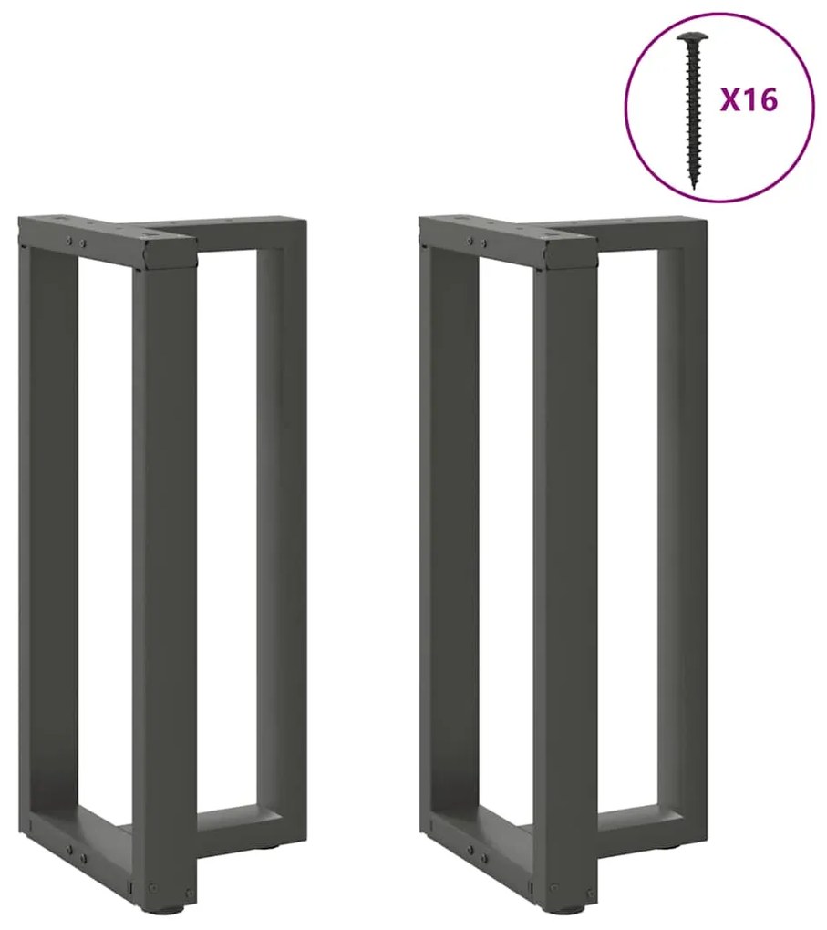 Gambe Tavolo Bar Forma T 2 Pz Antracite 40x35x(90-91)cm Acciaio /