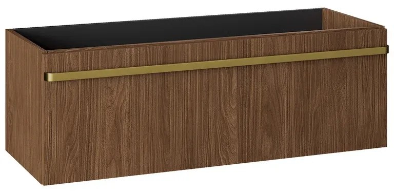 Mobile da bagno sotto lavabo RANDAL LOA noce opaco L 120 x H 40 x P 46 cm 1 cassetto, lavabo posizionabile centralmente non incluso