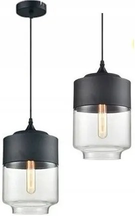 Lampada da soffitto pensile di vetro Zenit C Black