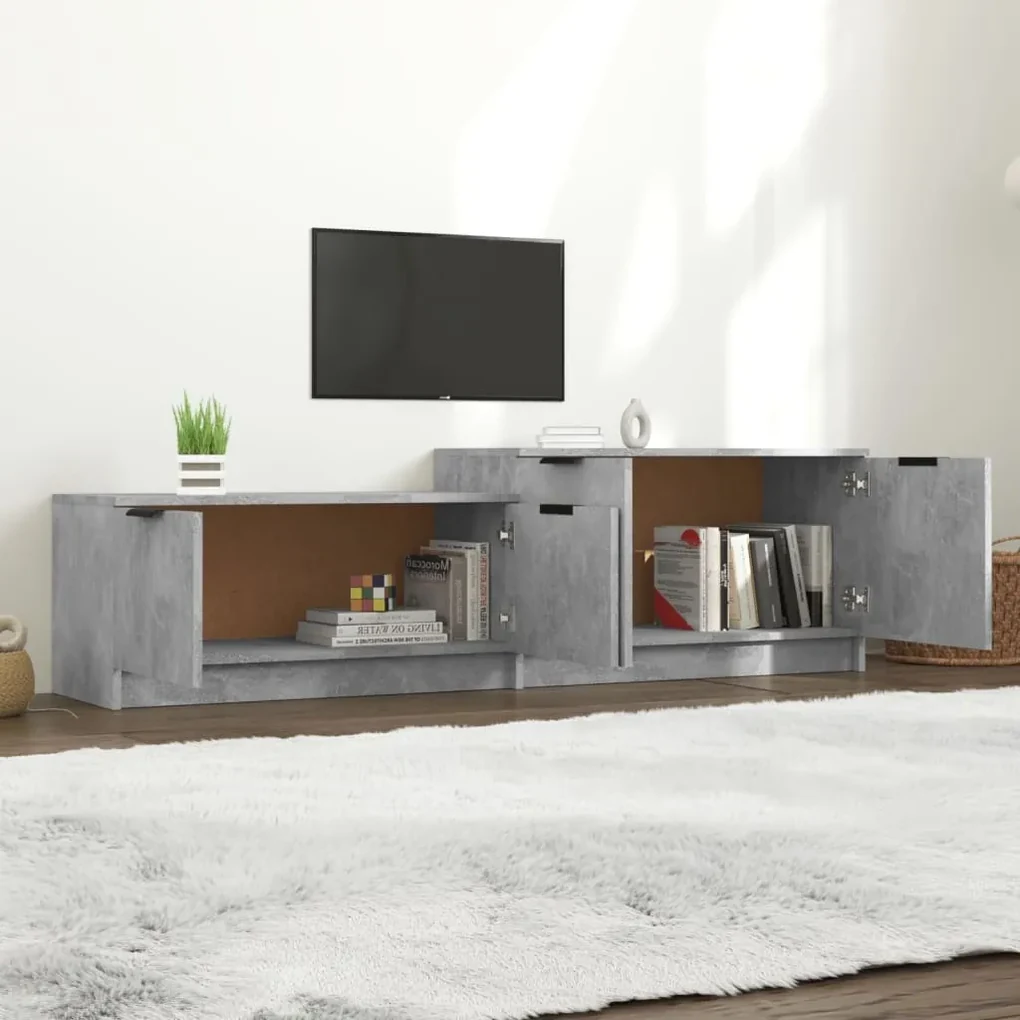 Mobile porta tv grigio cemento 158,5x36x45 cm legno multistrato