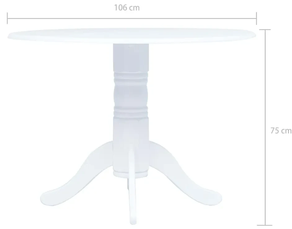 Tavolo da pranzo 106 cm in legno massello di hevea