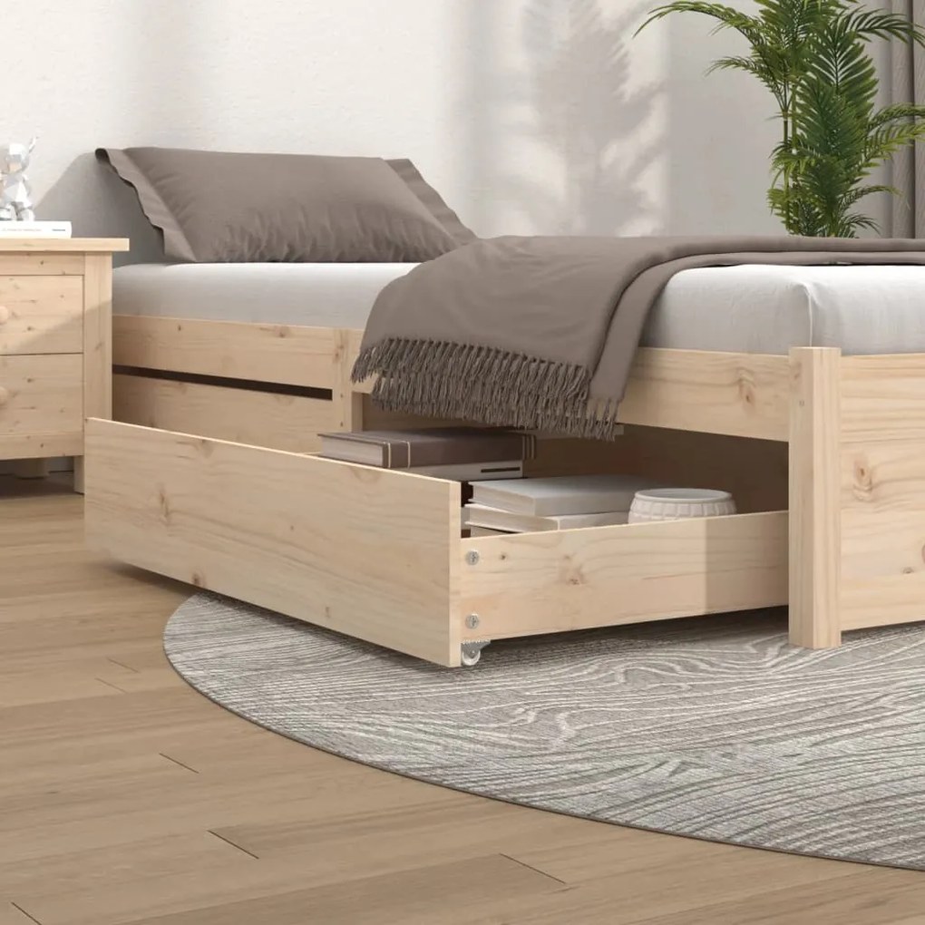 Cassettoni Da Letto 2 Pz İn Legno Massello Di Pino /