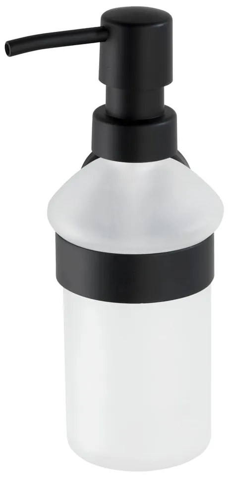 Dispenser di sapone in vetro da parete nero opaco 200 ml Bosio - Wenko