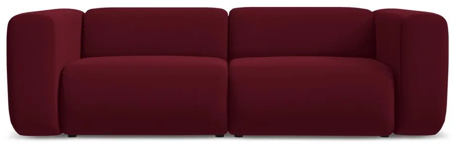 Divano burgundy con rivestimento in velluto 228 cm Ekahi – Makamii