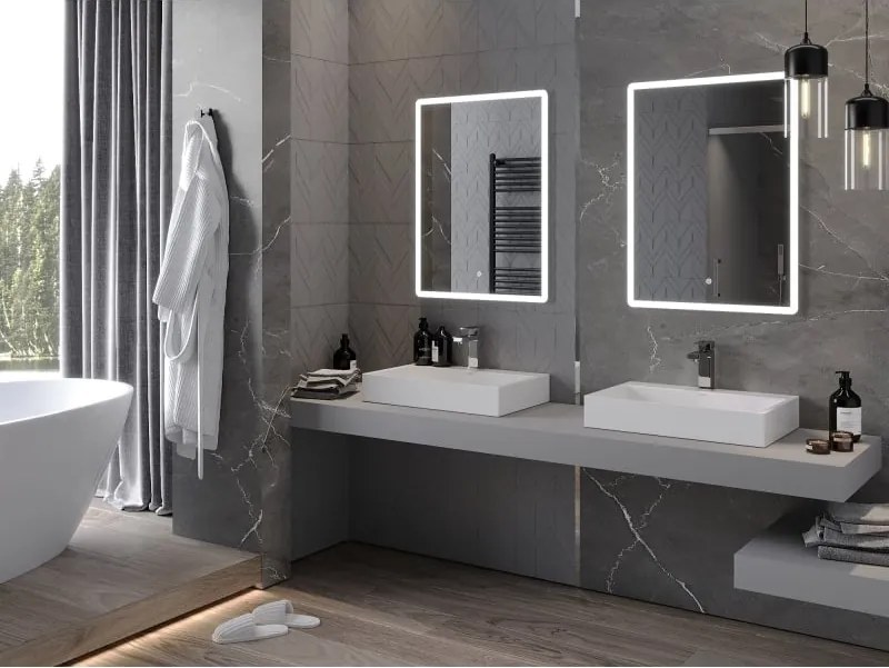 Mexen Navia specchio da bagno retroilluminato 60 x 80 cm, LED 6000K, anti-appannamento - 9803-060-080-611-00