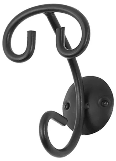 Appendino porta asciugamani da muro in ferro battuto nero Siena