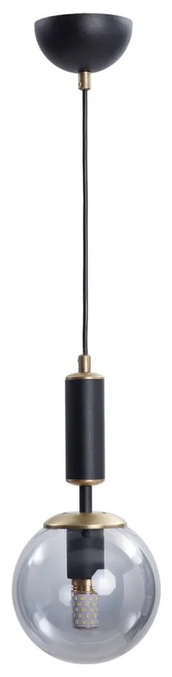 Lampada a sospensione grigio-nera con paralume in vetro ø 15 cm Hector - Squid Lighting