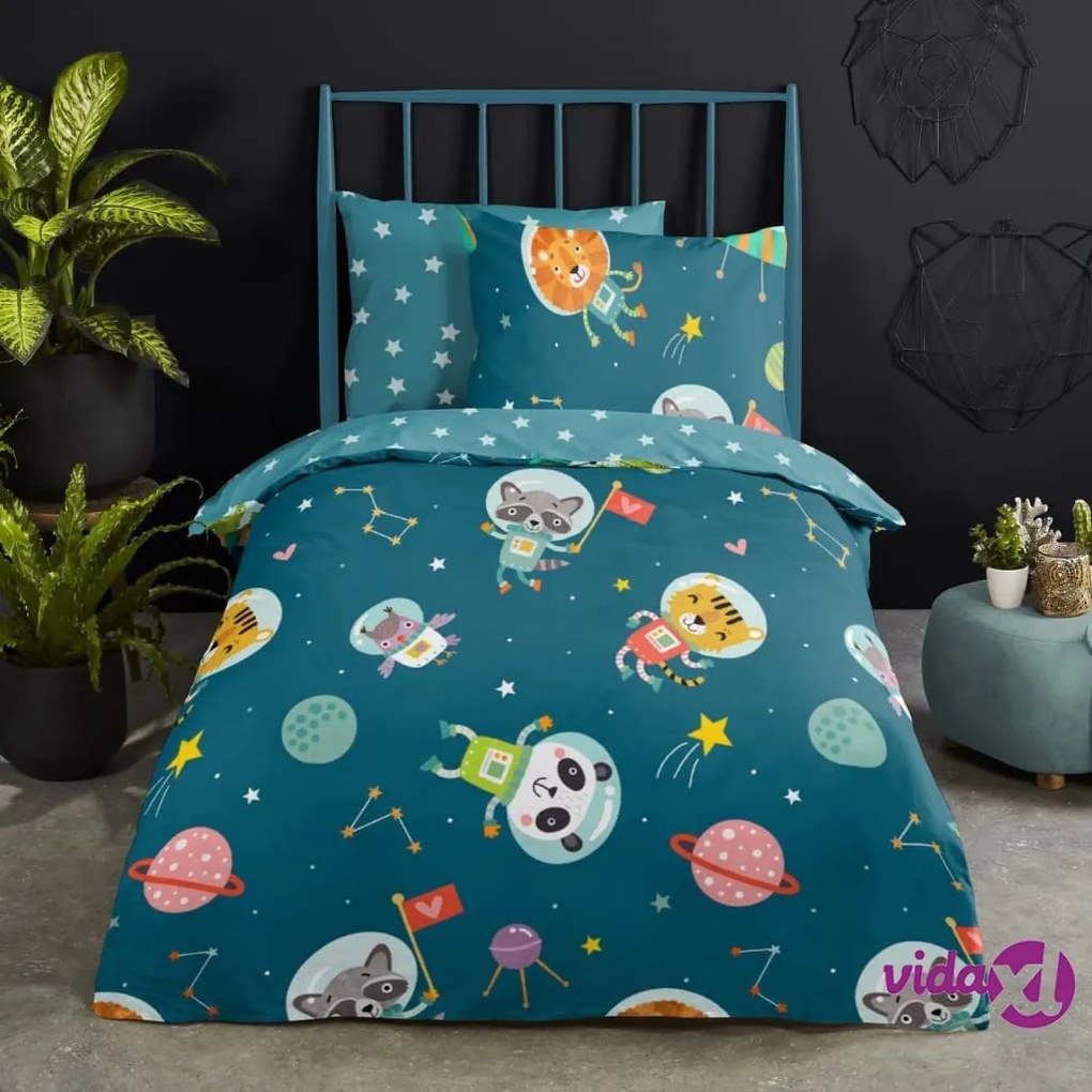 Good Morning Copripiumino per Bambini SPACY 140x200/220cm Blu Petrolio