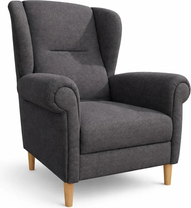 Poltrona con braccioli grigio scuro Swan – Ropez