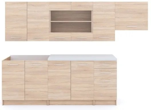 Cucina MARISA 260 cm, rovere sonoma