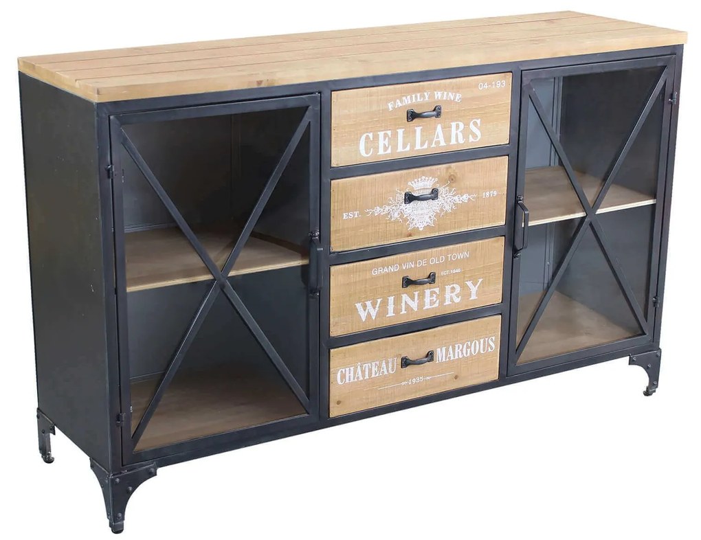 DENNIS - madia in legno e acciaio