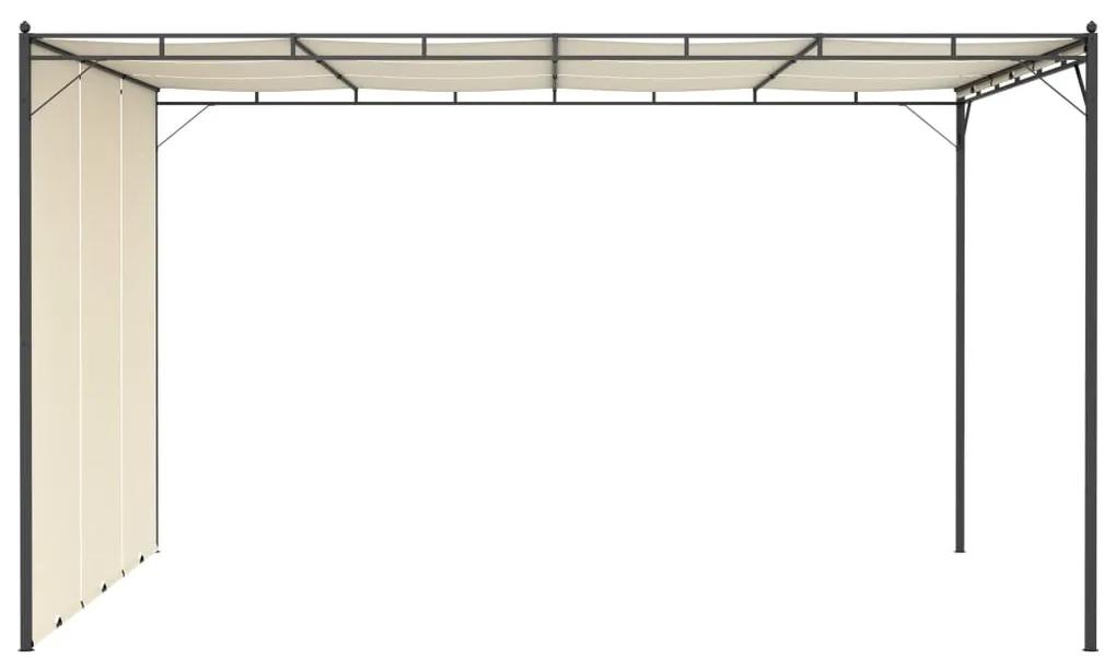 Gazebo da Giardino con Tenda Laterale 4x3x2,25 m Crema