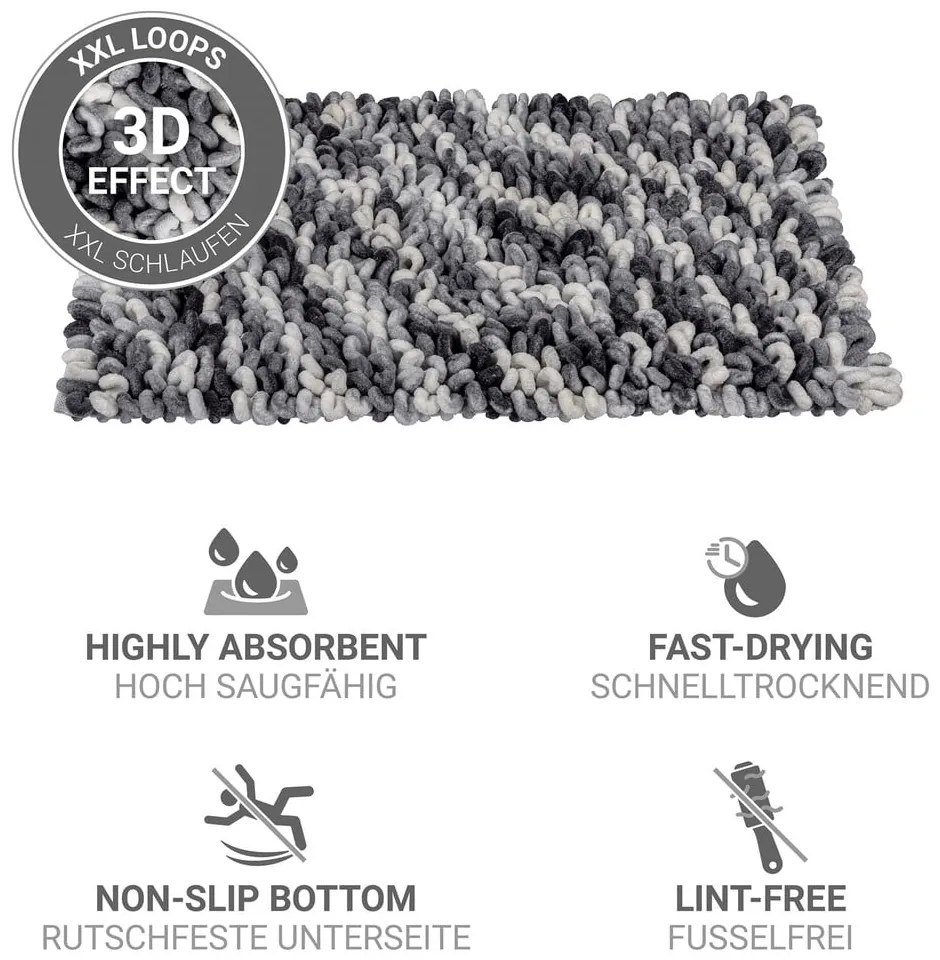 Tappetino per il bagno blu polveroso in tessuto 60x90 cm Lerici – Wenko