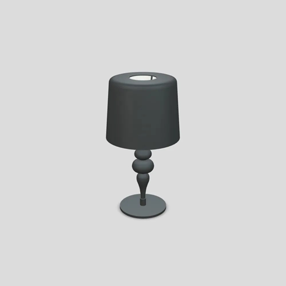 Lampada Da Scrivania Contemporanea Eva D30Cm In Plastica Grigio E Alluminio