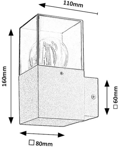 Rabalux 77080 - Applique da esterno LOANDA 1xE27/60W/230V IP54 nero