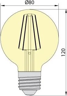 Lampadina LED LEDSTAR AMBER G80 E27/8W/230V 2200K