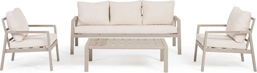 Set di mobili da giardino beige in alluminio per 5 persone Elna – Bizzotto