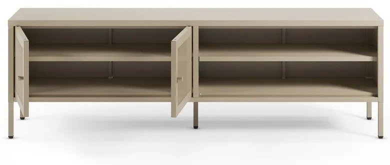 Mobile TV color crema in metallo 160x50x35 cm Fayna – Marckeric