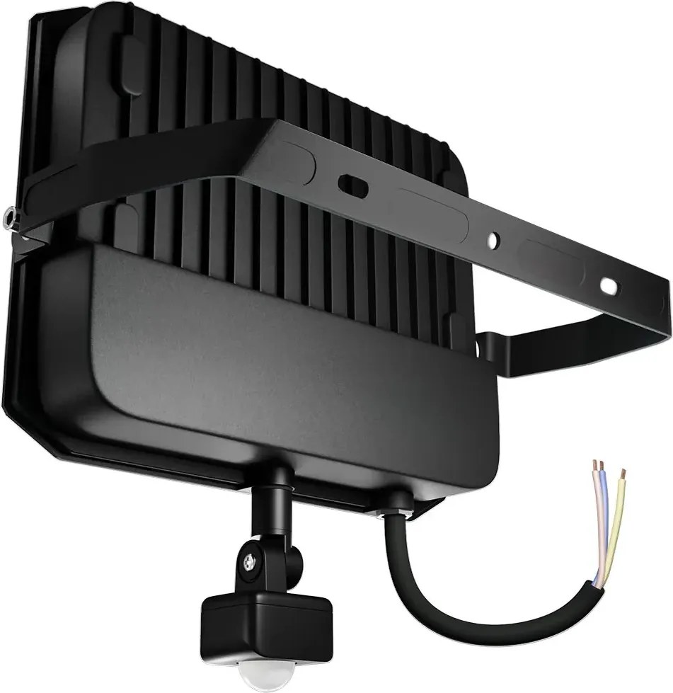 Faro LED 100W IP65 Nero con Sensore di Movimento e OSRAM chip LED Colore Bianco Naturale 4.000K