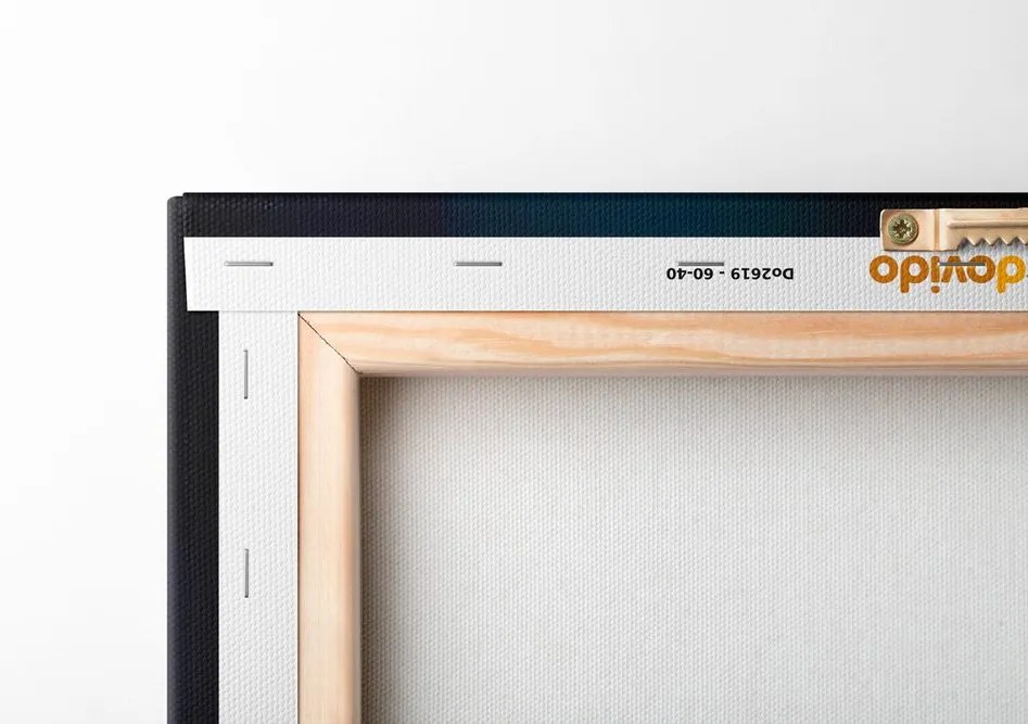 Quadro su tela – Lupo blu-oro