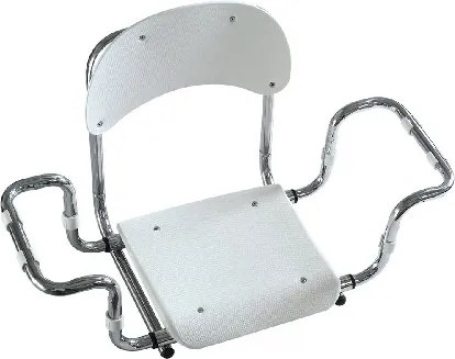 Sedile per vasca con schienale in polipropilene telaio cromo