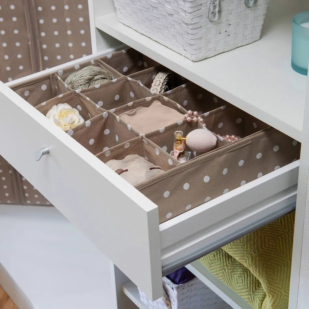 Organizzatore per cassetti beige con 16 scomparti Dots Rivoli - Compactor