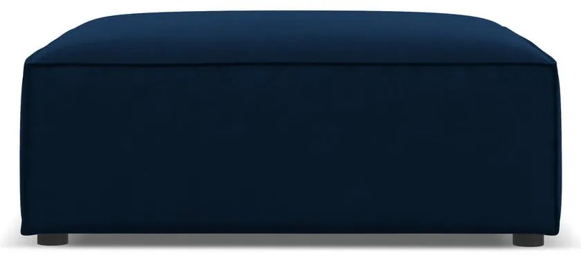 Poggiapiedi in blu scuro con rivestimento in velluto Jodie – Micadoni Home