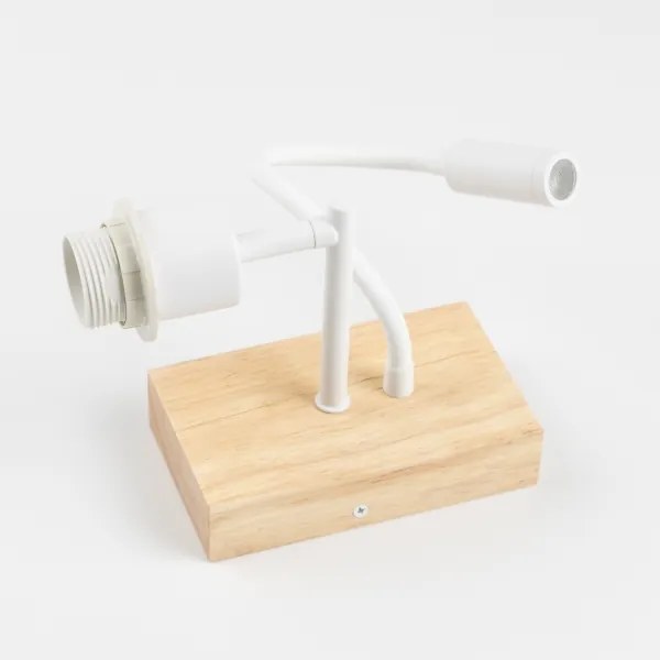 Brilagi-Applique a LED NUBILA WOOD 1xE27/25W/230V+LED/3W quercia/Pompeiana rosso