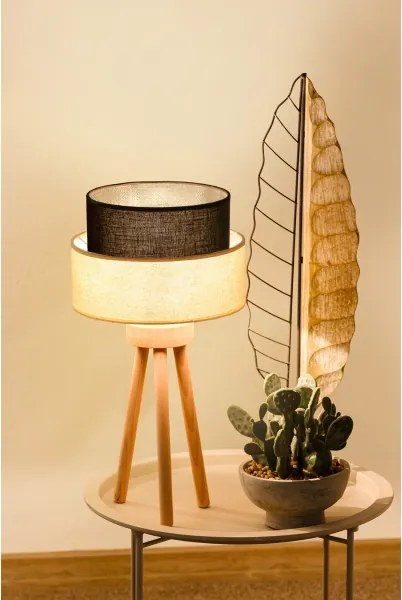 Brilagi - Lampada da tavolo LED BOHO STYLE 1xE27/15W/230V crema/marrone