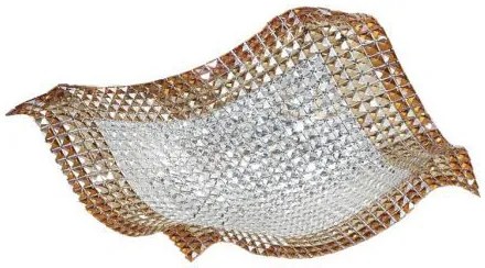 Plafoniera rumba trasparenti e ambra 9 luci attacco g9 72x72x16cm i...