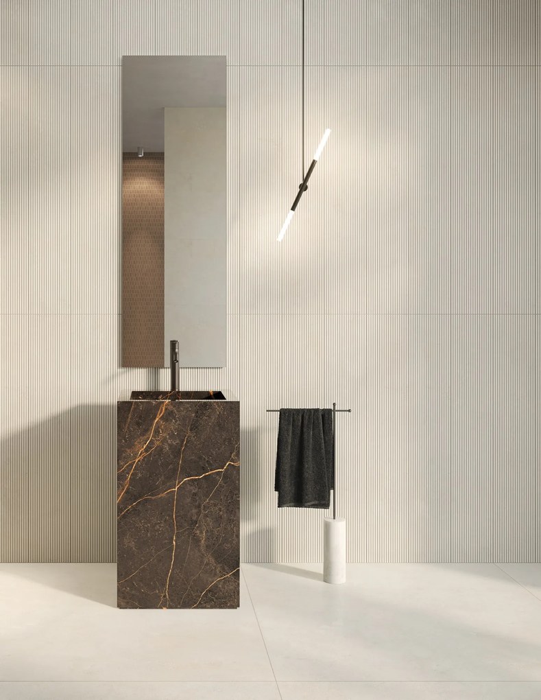 Pavimento in gres porcellanato effetto cemento bianco materico 30x60 - EI6141