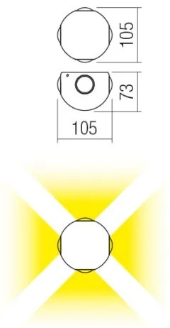 Redo 90500 -Applique a LED da esterno MILESTONE 4xLED/3W/230V IP54 antracite