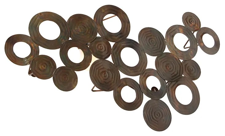 Applique da parete Art Déco in rame 77 cm - Circles