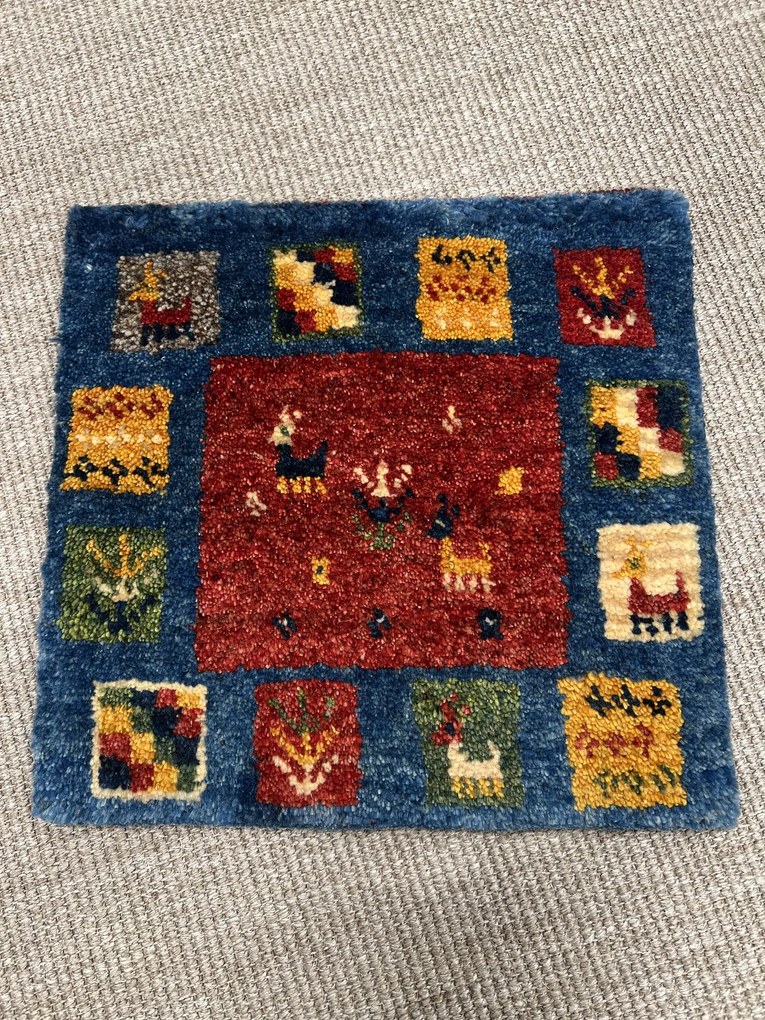 Gabbeh Tappeto persiano 40 x 40 Blu (Iran) Annodato A Mano