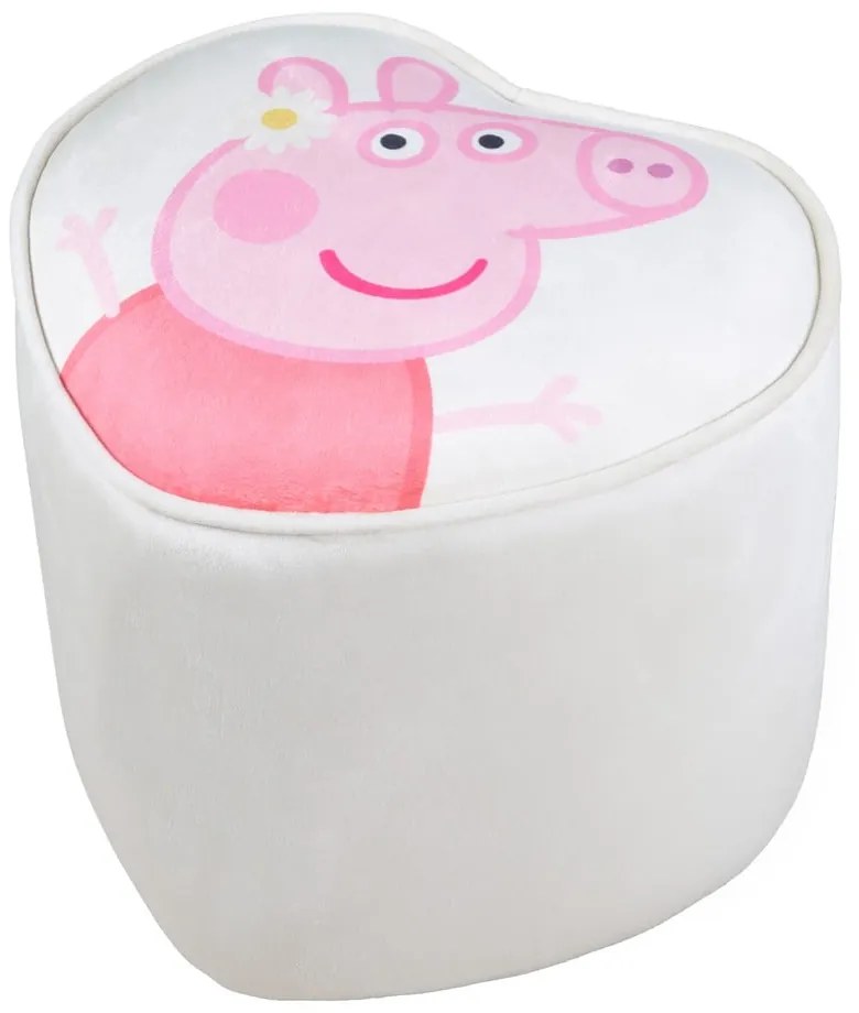Pouf per bambini in velluto bianco Peppa Pig - Roba
