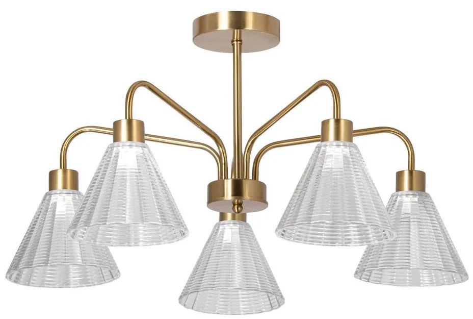 Lampadario a sospensione con supporto rigido 5xE27/60W/230V oro