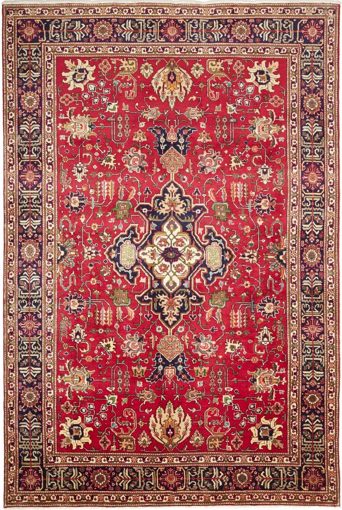 Tabriz Tappeto 300 x 200 Rosso (Iran) Annodato A Mano