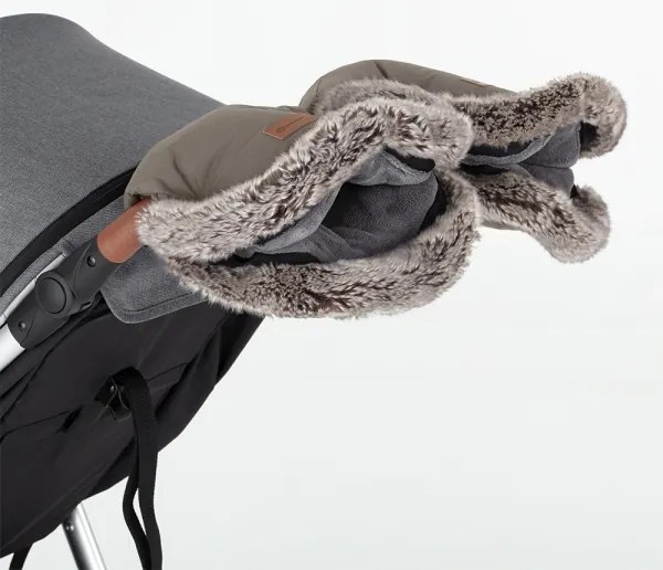 PETITE&MARS - SET Sacco per passeggino 4 in 1 COMFY + muffole per passeggino FURRY Mocha