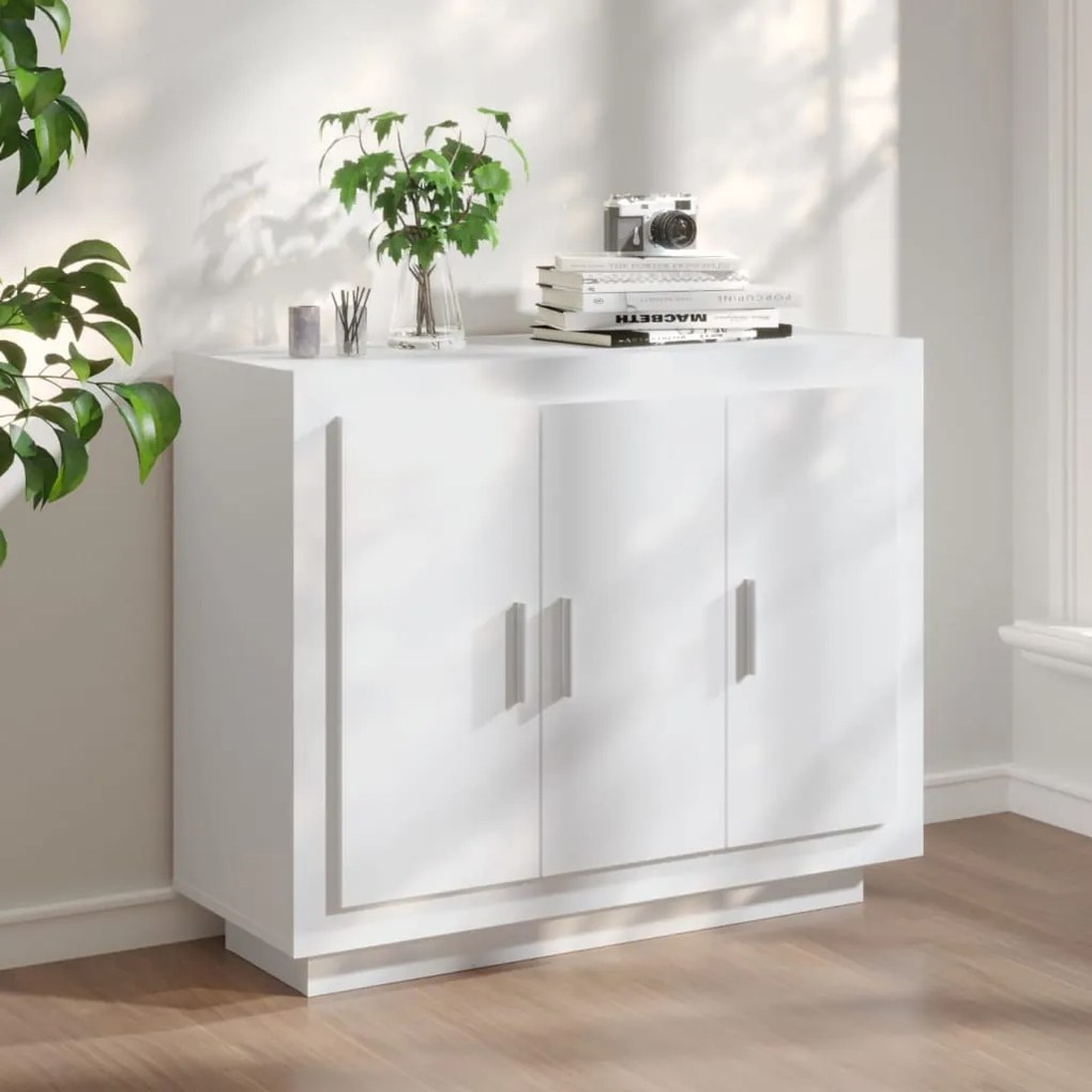 Credenza bianca 92x35x75 cm in legno multistrato