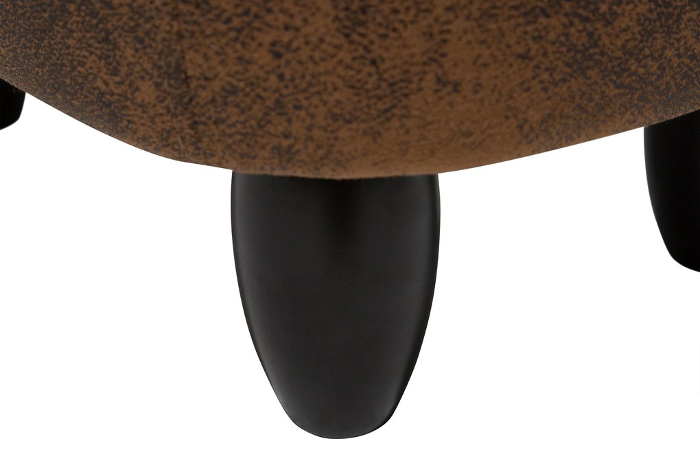 Pouf in tessuto similpelle marrone chiaro HIPPO Beliani