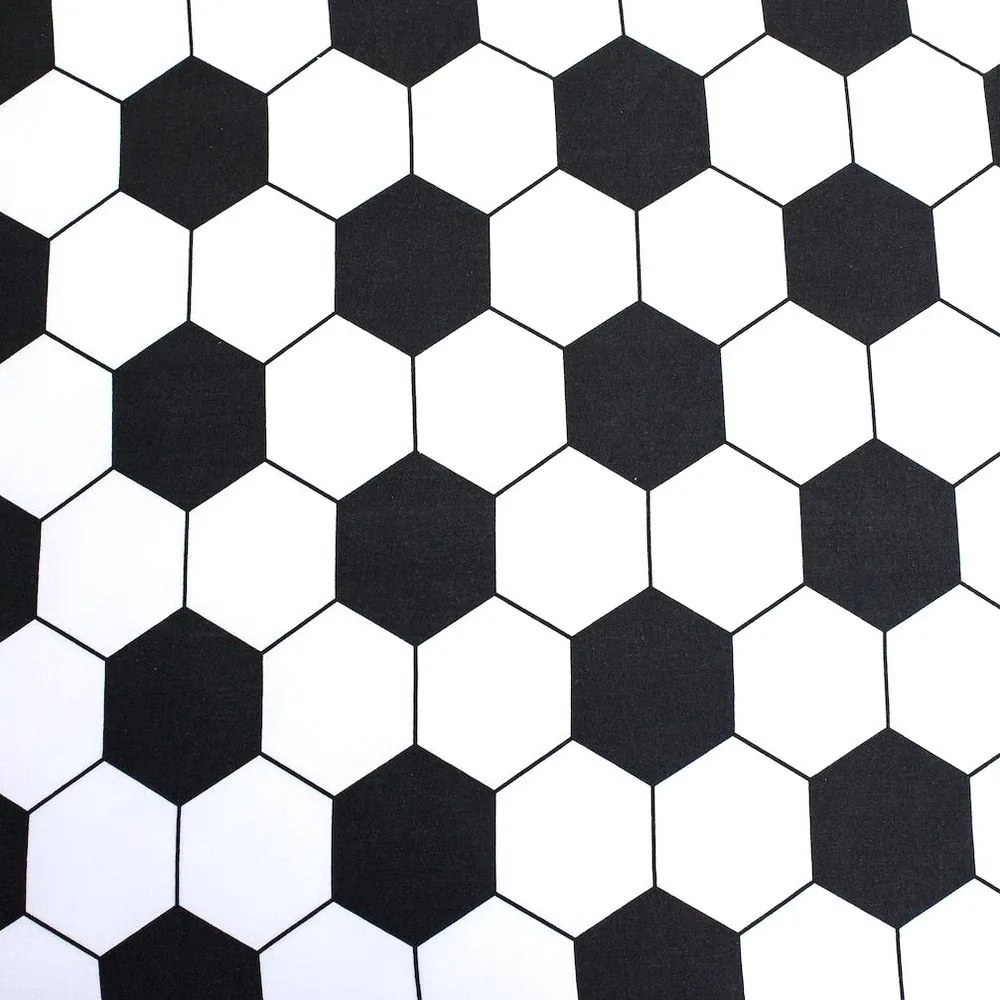 Lenzuolo con angoli per bambini bianco e nero in cotone per letto singolo 90x200 cm Football – Jerry Fabrics