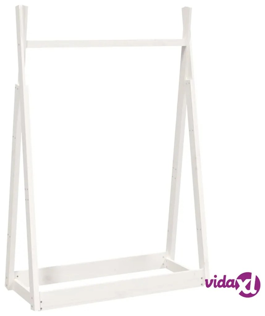 vidaXL Appendiabiti Bianco 100x45x150 cm in Legno Massello di Pino