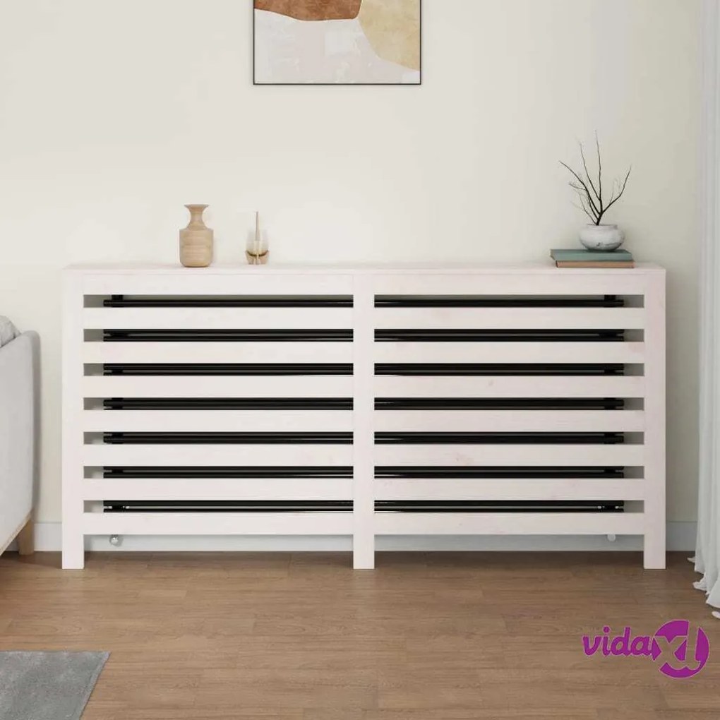vidaXL Copertura Termosifone Bianca 169x19x84 cm Legno Massello Pino