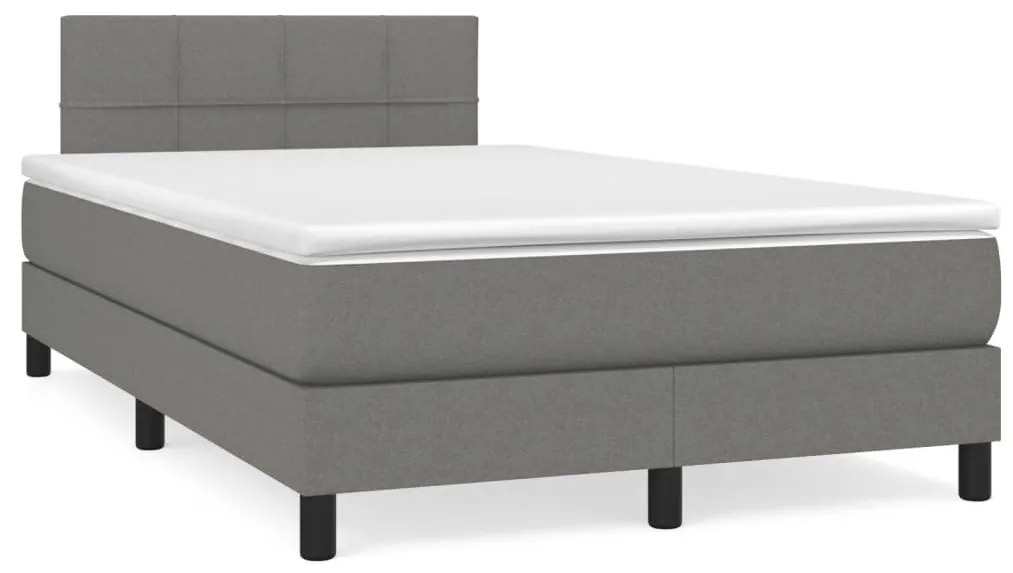 Letto A Molle Materasso E Led Grigio Scuro 120x190cm İn Tessuto /