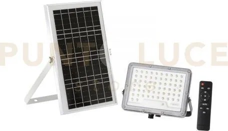 Proiettore glaser 1200 lm 3000k con pannello solare batteria 3.2v 1...