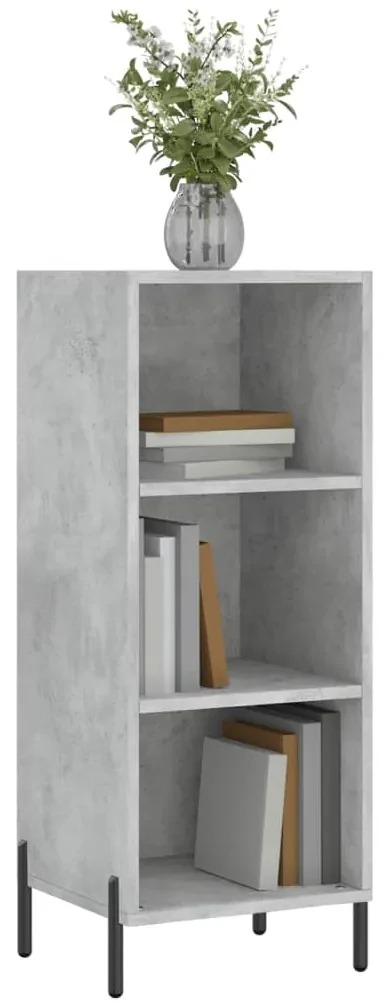 Credenza grigio cemento 34,5x32,5x90 cm in legno multistrato