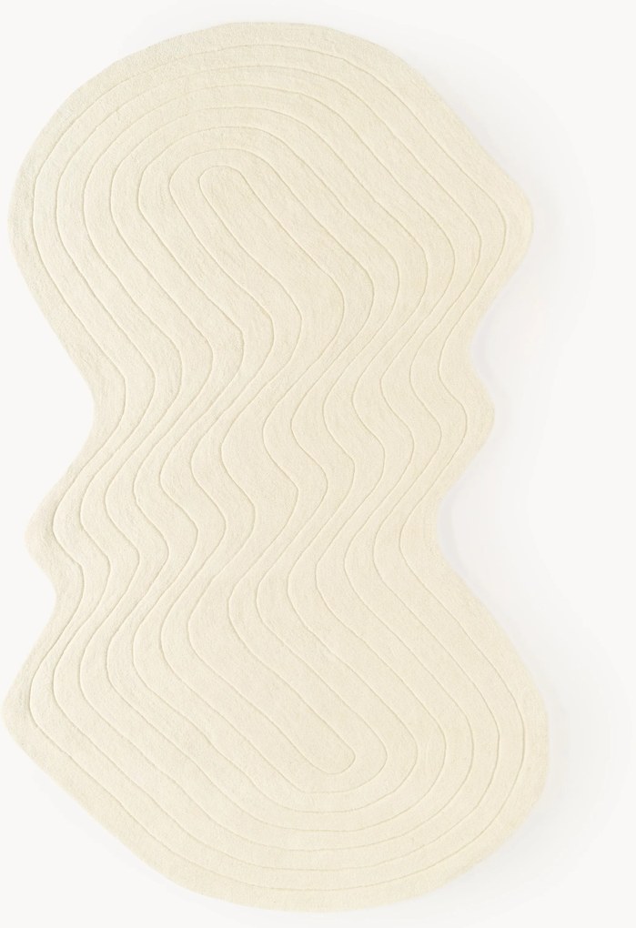 Tappeto in lana fatto a mano dalla forma organica Aliza