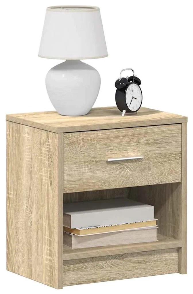 Comodini 2 Pz Con Cassetto Rovere Sonoma 39x28x41 Cm /