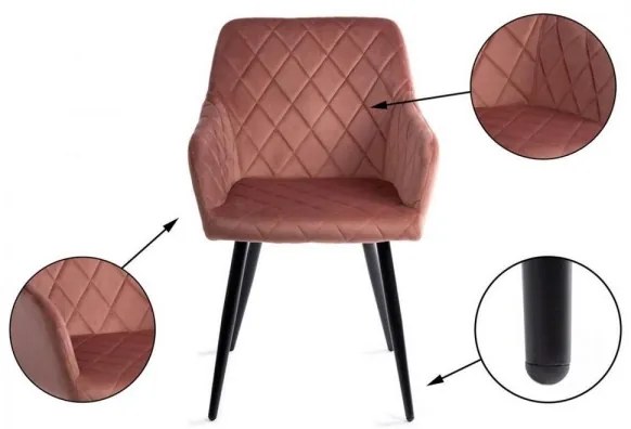 SET 2x Sedia da pranzo RICO rosa