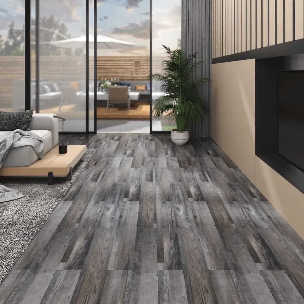Listoni Pavimento Pvc 4,46 M² 3 Mm Autodesivi Legno Industriale /